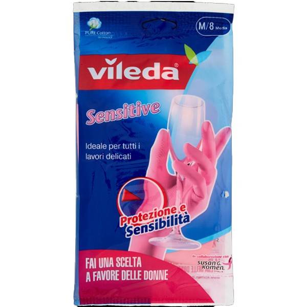 VILEDA γάντια οικιακής χρήσης sensitive πλαστικά medium