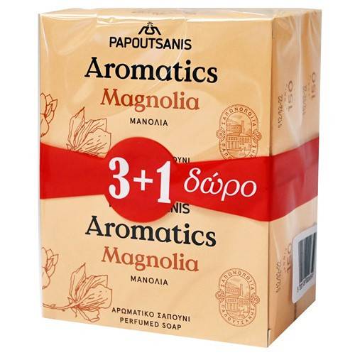ΠΑΠΟΥΤΣΑΝΗΣ Aromatics σαπούνι με μανόλια 4x100gr