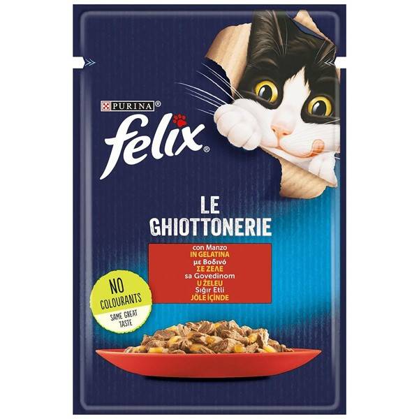FELIX γατοτροφή βοδινό σε ζελέ 85gr