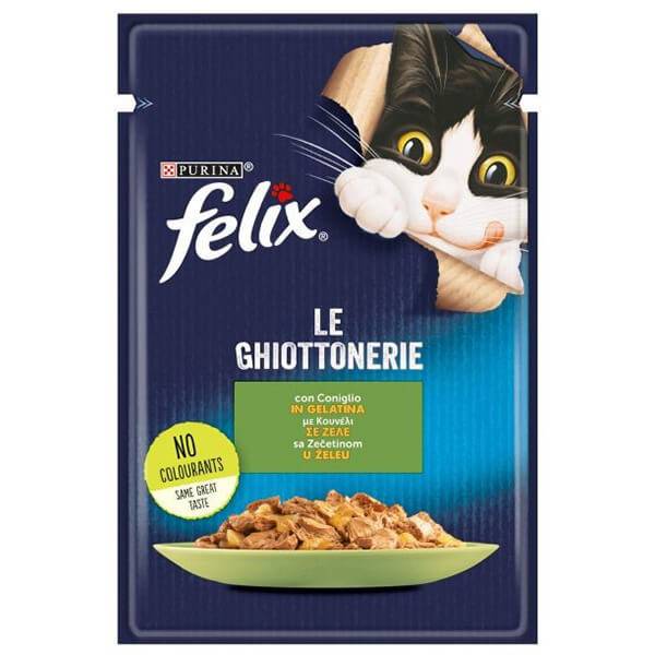 FELIX γατοτροφή κουνέλι σε ζελέ 85gr