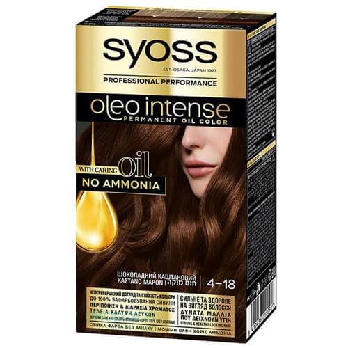 SYOSS βαφή μαλλιών oleo intense καστανό μαρόν 4-18