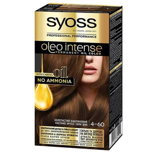SYOSS βαφή μαλλιών oleo intense καστανό χρυσό 4-60