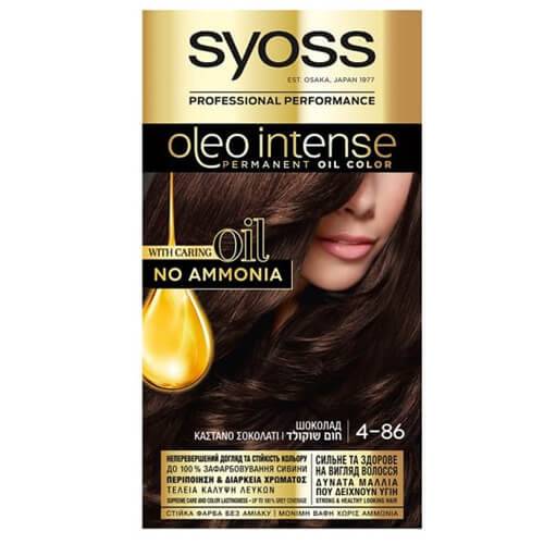SYOSS βαφή μαλλιών oleo intense καστανό σοκολατί 4-86