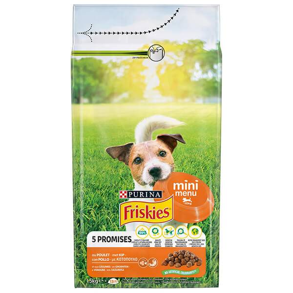 FRISKIES σκυλοτροφή mini menu κοτόπουλο λαχανικά 1,5kg