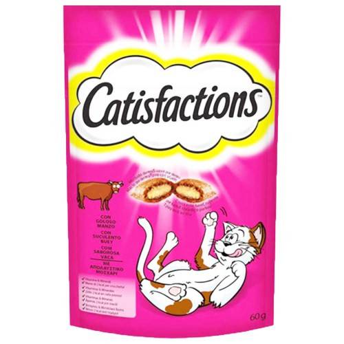 CATISFACTIONS ξηρά τροφή για γάτες με γεύση μοσχάρι 60gr