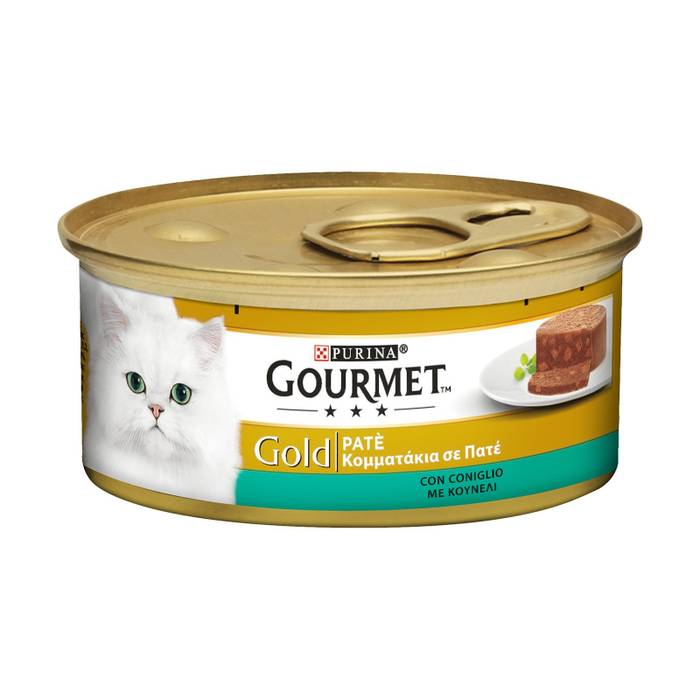 PURINA Gourmet gold γατοτροφή κομματάκια σε πατέ με κουνέλι 85gr