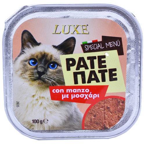 LUXE γατοτροφή πατέ με μοσχάρι 100gr