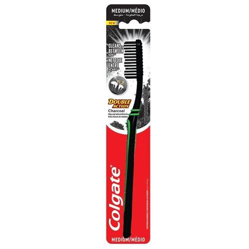 COLGATE οδοντόβουρτσα Double Action Charcoal μέτρια 1τεμ