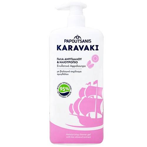 ΠΑΠΟΥΤΣΑΝΗΣ Karavaki αφρόλουτρο γάλα αμυγδάλου και ηλιοτρόπιο με αντλία 750ml