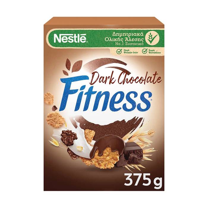 NESTLE δημητριακά fitness με μαύρη σοκολάτα 375gr