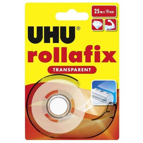 UHU κόλλα rollafix διαφανές με βάση 19x25mm