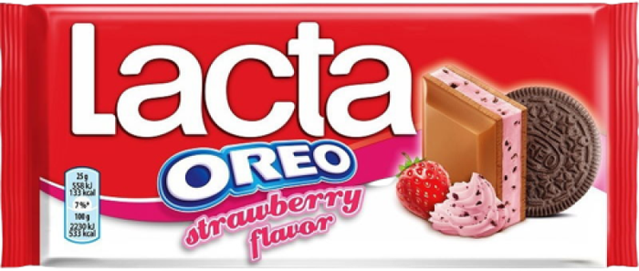 LACTA σοκολάτα oreo με φράουλα 105gr