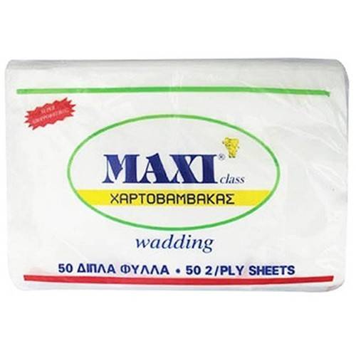 MAXI χαρτοβάμβακας 2Φ λευκός 50τεμ