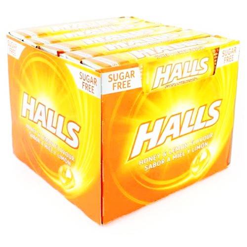 HALLS καραμέλες μέλι και λεμόνι χωρίς ζάχαρη 20x32gr
