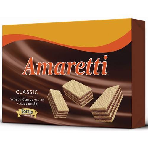 TOTTIS Amaretti γκοφρέτα με γέμιση κρέμα κακάο 12x68gr