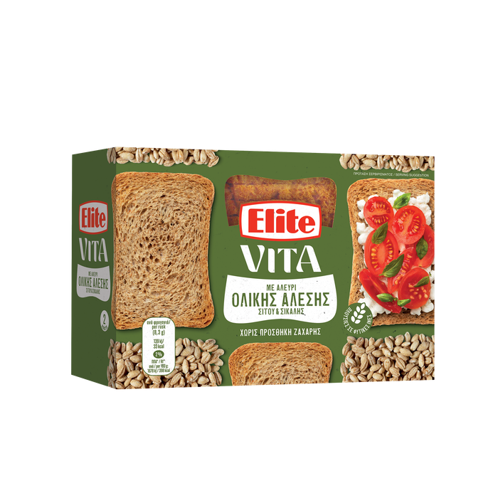 ELITE φρυγανιές ολικής άλεσης 2x90gr