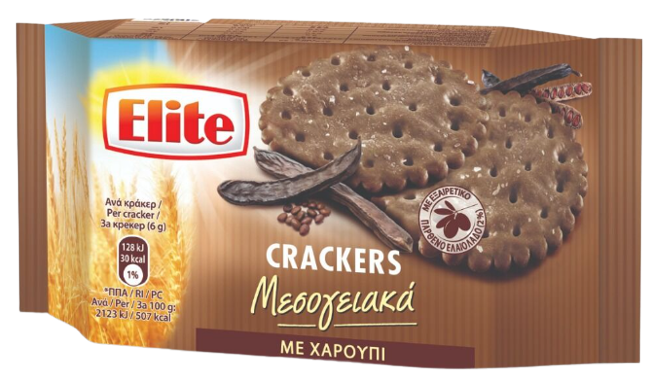 ELITE crackers μεσογειακά με χαρούπι 105gr