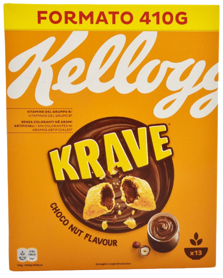 KELLOGG'S δημητριακά krave choco nut 410gr