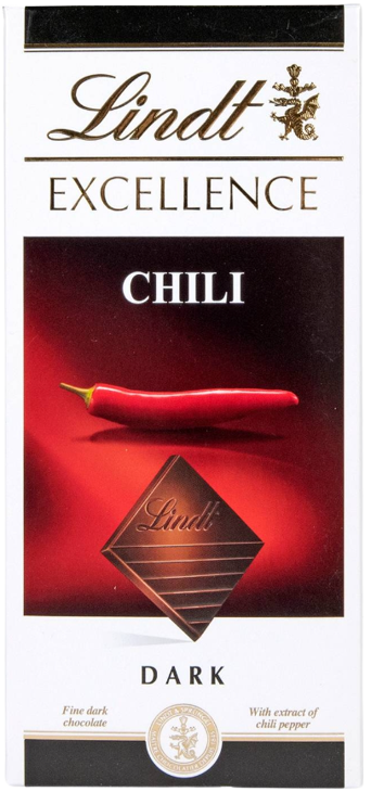 LINDT excellence σοκολάτα dark υγείας με τσίλι 100gr