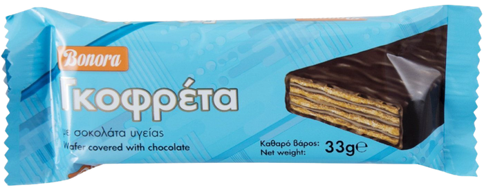 BONORA γκοφρέτα με σοκολάτα υγείας 33gr