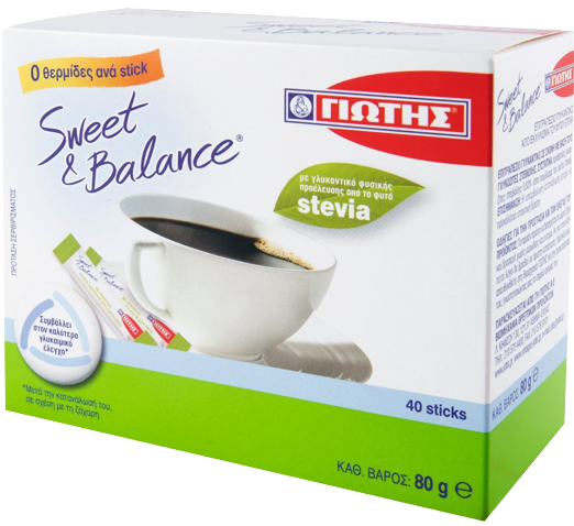 ΓΙΩΤΗΣ sweet and balance γλυκαντικό στέβια 40τεμ 80gr