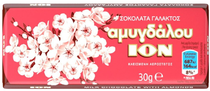 ΙΟΝ σοκολάτα αμυγδάλου 30gr