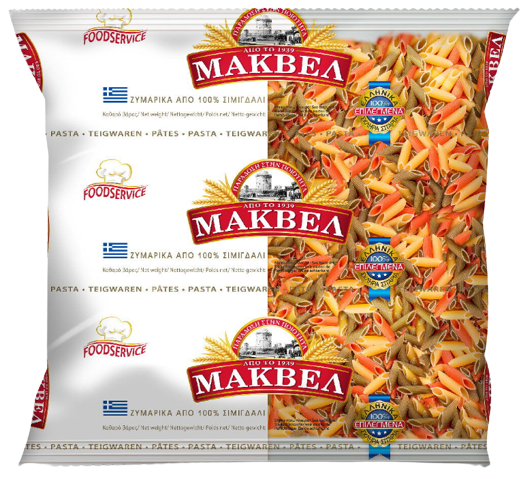 ΜΑΚΒΕΛ ζυμαρικά πέννες τρικολόρε 3kg