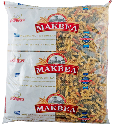 ΜΑΚΒΕΛ ζυμαρικά βίδες τρικολόρε 3kg