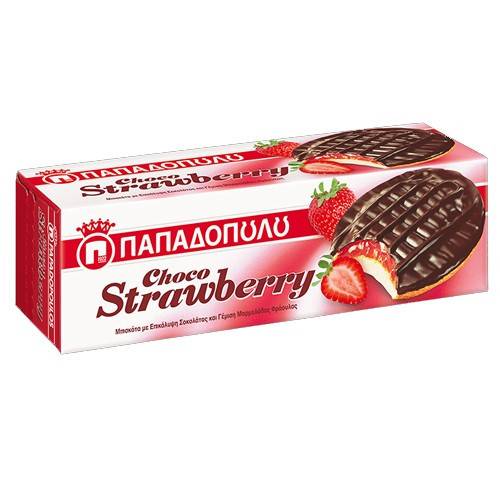 ΠΑΠΑΔΟΠΟΥΛΟΥ μπισκότα choco strawberry με φράουλα 150gr