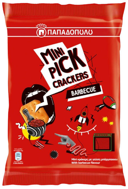 ΠΑΠΑΔΟΠΟΥΛΟΥ κράκερ mini pick crackers με μπάρμπεκιου 250gr