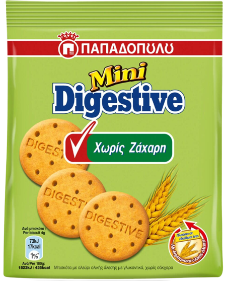 ΠΑΠΑΔΟΠΟΥΛΟΥ μπισκότα digestive mini χωρίς ζάχαρη 70gr