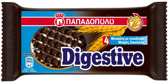 ΠΑΠΑΔΟΠΟΥΛΟΥ μπισκότα digestive με μαύρη σοκολάτα 67gr