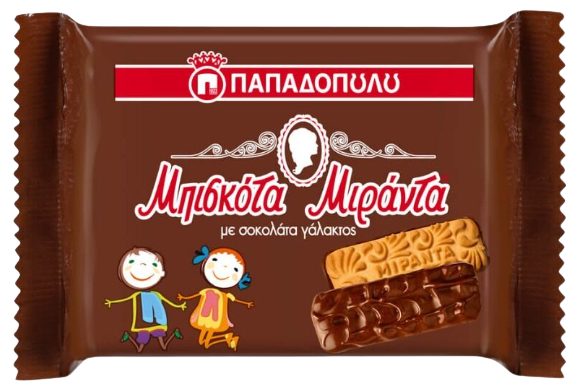 ΠΑΠΑΔΟΠΟΥΛΟΥ μπισκότα μιράντα με σοκολάτα γάλακτος 45gr