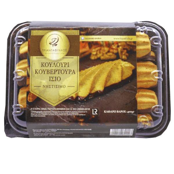 ΤΡΙΑΝΤΑΦΥΛΛΟΣ κουλούρι ίσιο νηστίσιμο με κουβερτούρα 400gr