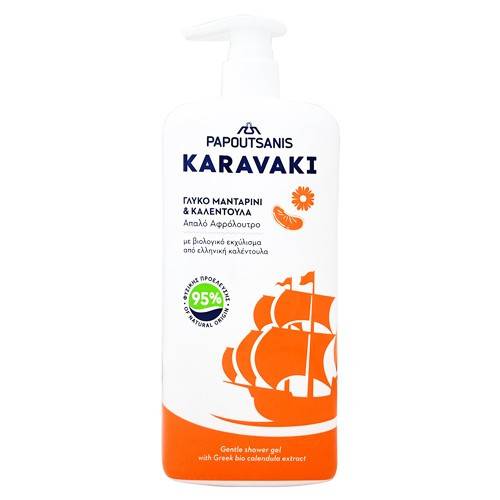 ΠΑΠΟΥΤΣΑΝΗΣ Karavaki αφρόλουτρο μανταρίνι και καλέντουλα με αντλία 750ml