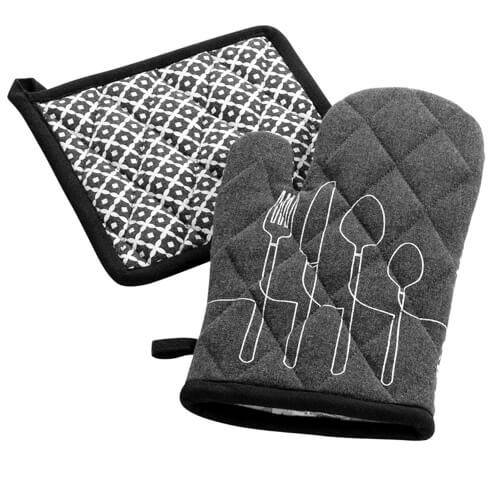 FLAMINGO Cuisiline σετ γάντι και πιάστρα σκούρο γκρι