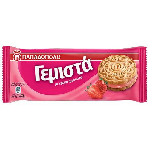 ΠΑΠΑΔΟΠΟΥΛΟΥ μπισκότα γεμιστά με φράουλα 58gr