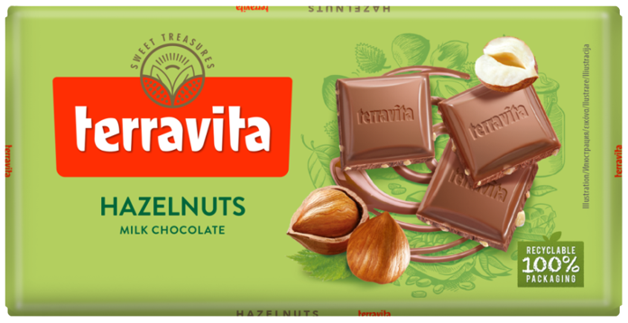 TERRAVITA σοκολάτα hazelnuts 100gr