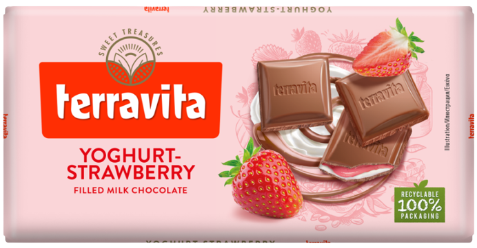 TERRAVITA σοκολάτα yoghurt-strawberry 100gr