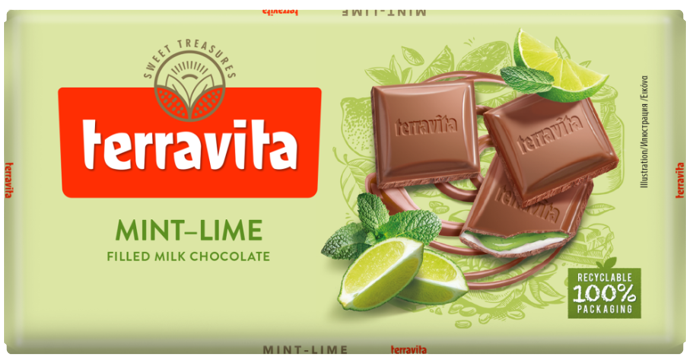TERRAVITA σοκολάτα mint and lime 100gr
