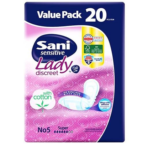SANI sensitive lady σερβιέτες ειδικών χρήσεων No5 super 20τεμ