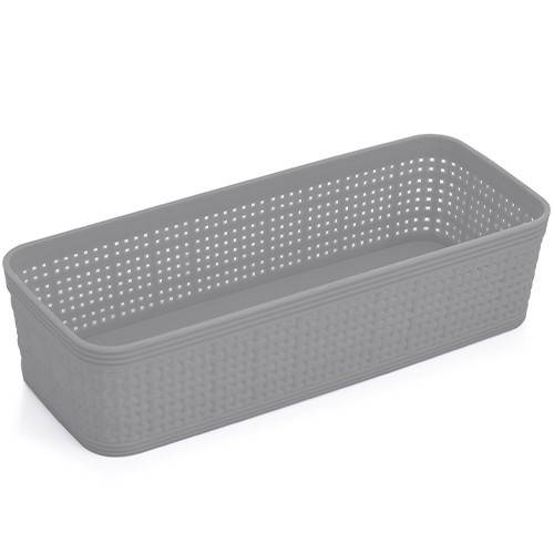 OKAY καλαθάκι πλαστικό γκρι 25x10x6cm
