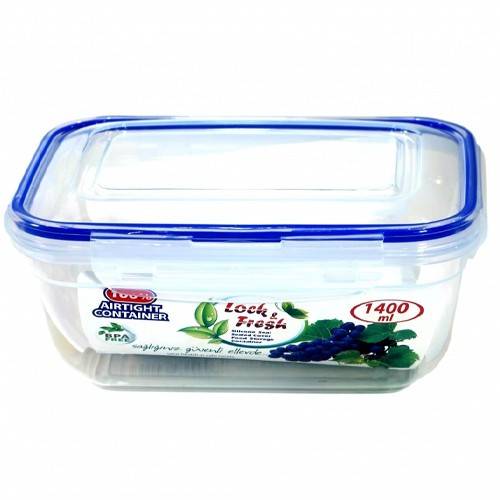 DUNYA PLASTIC φαγητοδοχείο ορθογώνιο πλαστικό με ασφάλεια 1400ml