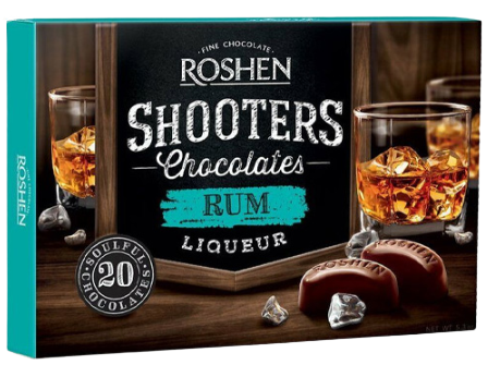 ROSHEN σοκολατάκια shooters liquor rum 150gr