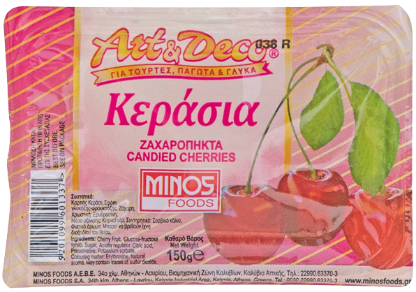 MINOS FOODS art και deco dark κεράσι ζαχαρόπηκτο 150gr