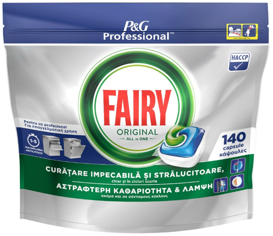 FAIRY ταμπλέτες πλυντηρίου πιάτων all in one platinum original 140τεμ