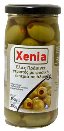 XENIA ελιές πράσινες με πιπεριά 355gr