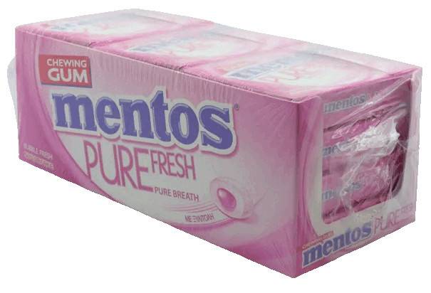 MENTOS τσίχλες pure fresh slim box τσίχλες bubble fresh 12x30gr
