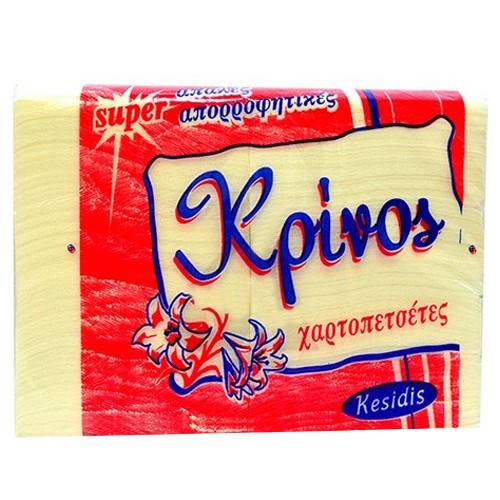 KRINOS χαρτοπετσέτες εστιατορίου λευκές 28x28cm 400τεμ