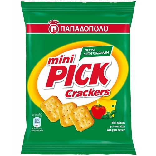 ΠΑΠΑΔΟΠΟΥΛΟΥ κράκερ mini pick crackers με pizza 70gr